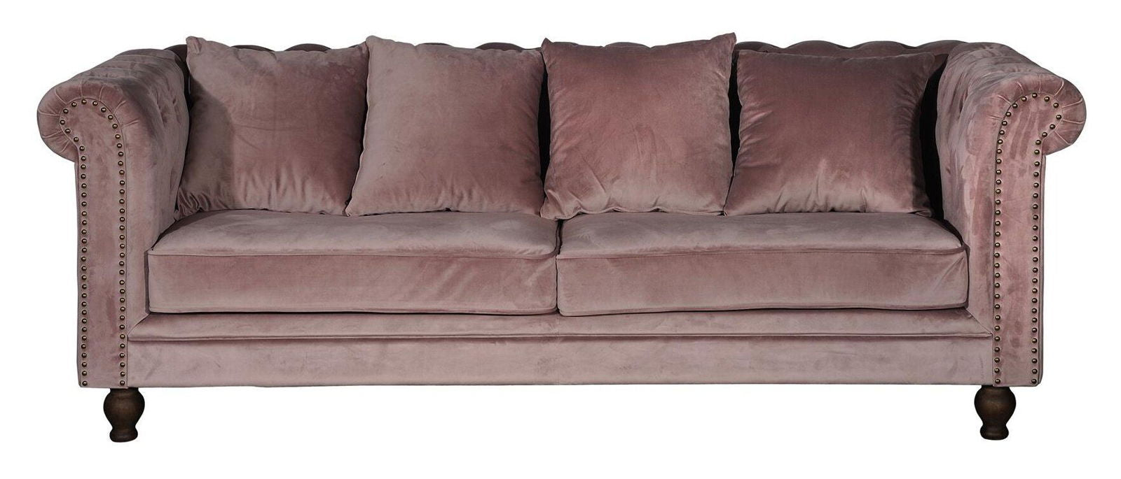 Venture Home Velvet 3-seat sofa - Dusty Pink - vivahabitat.com