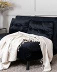 Venture Home Vicky Folding Bed Double - Black / Black Velvet - vivahabitat.com