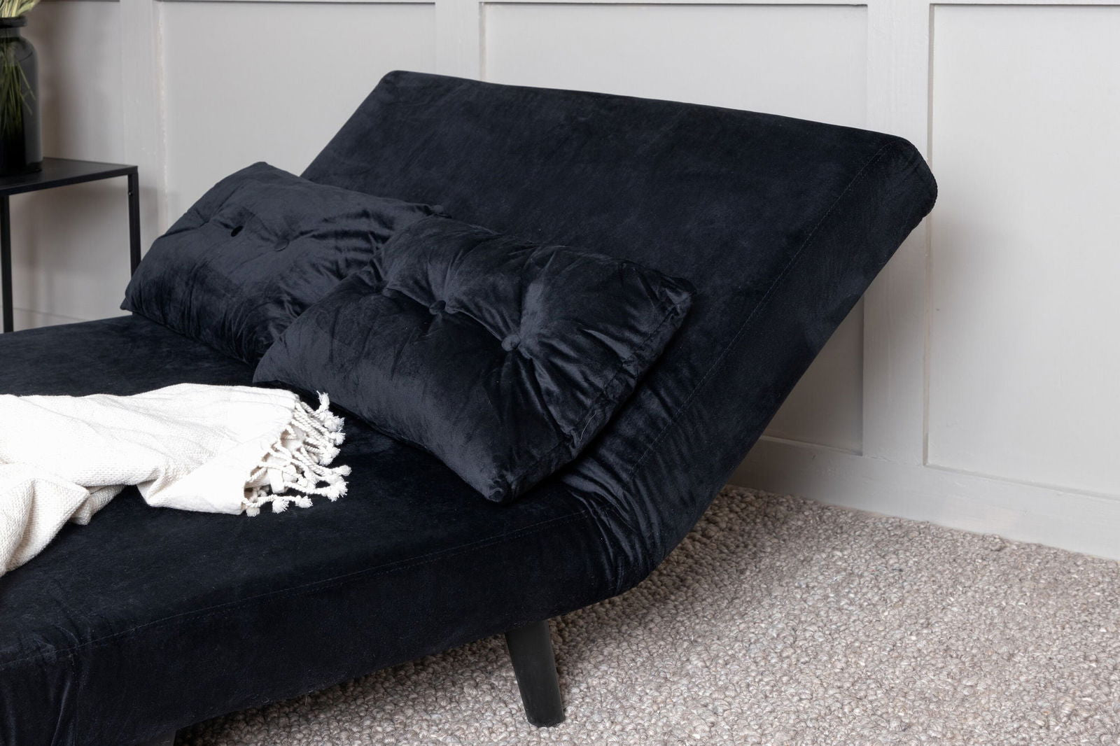 Venture Home Vicky Folding Bed Double - Black / Black Velvet - vivahabitat.com