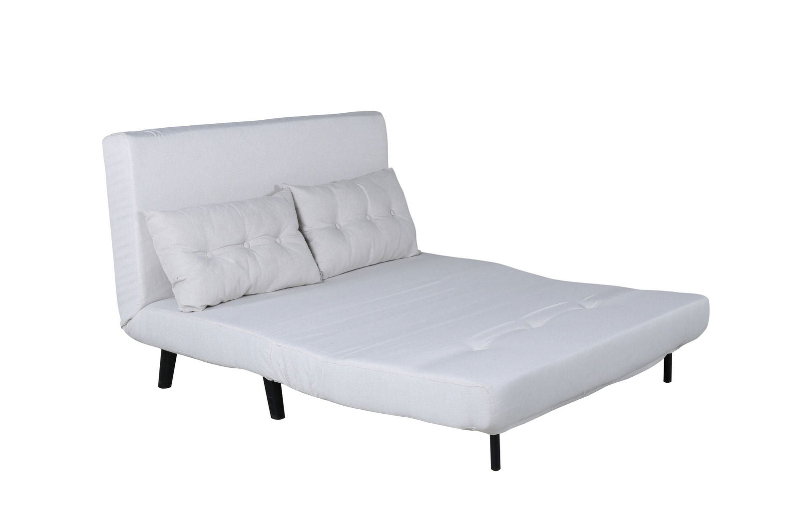 Venture Home Vicky Folding Bed Double - Black / Light Beige Fabric - vivahabitat.com