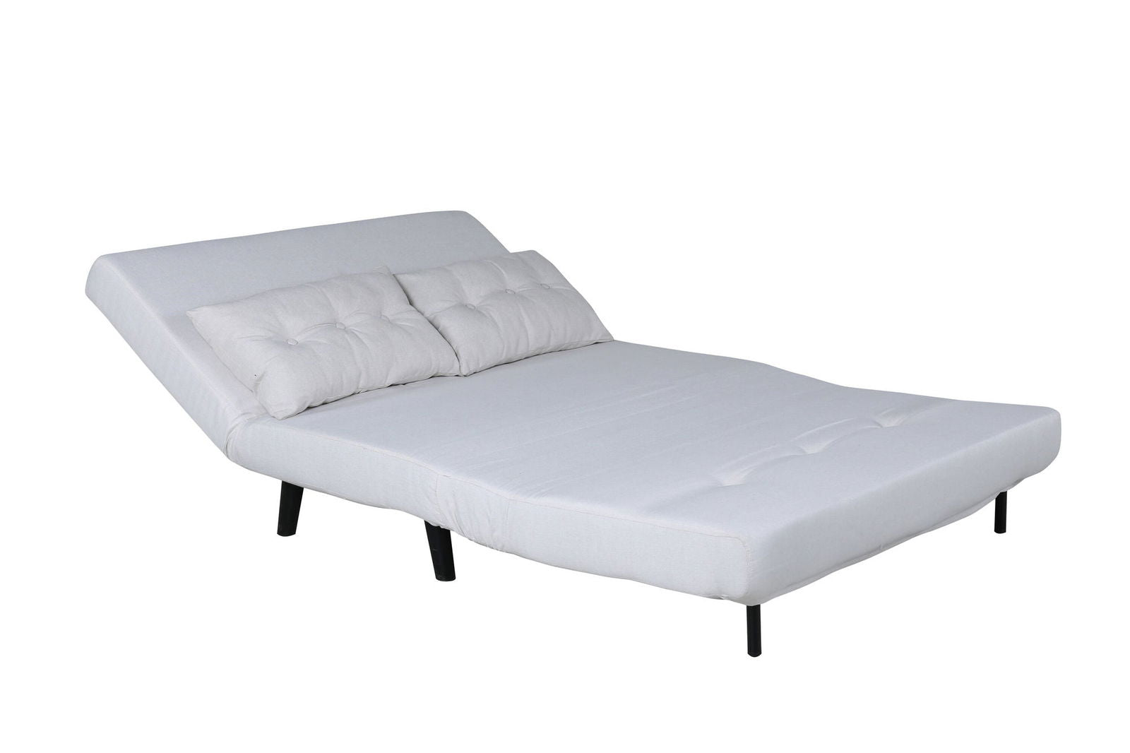 Venture Home Vicky Folding Bed Double - Black / Light Beige Fabric - vivahabitat.com