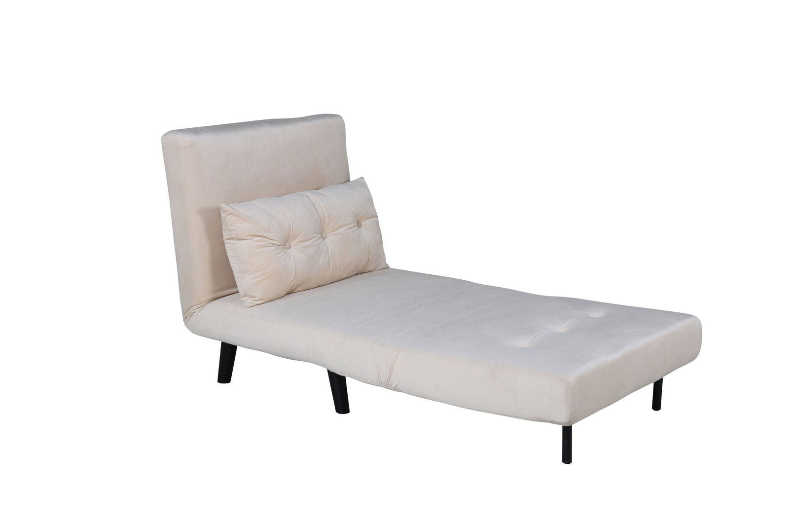 Venture Home Vicky Folding Bed Single - Black / Beige Velvet - vivahabitat.com