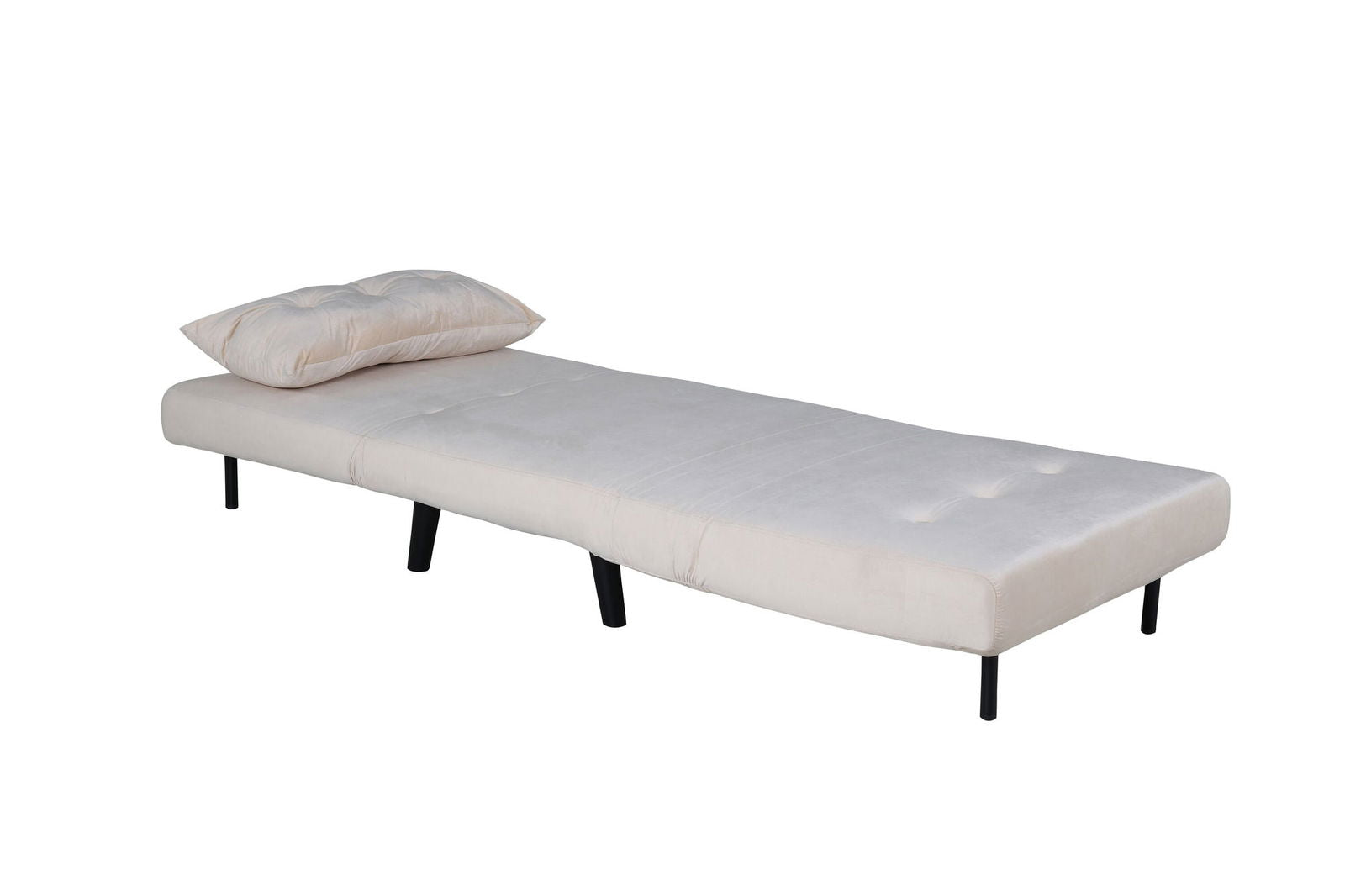 Venture Home Vicky Folding Bed Single - Black / Beige Velvet - vivahabitat.com