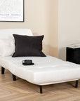 Venture Home Vicky Folding Bed Single - Black / Light Beige Fabric - vivahabitat.com