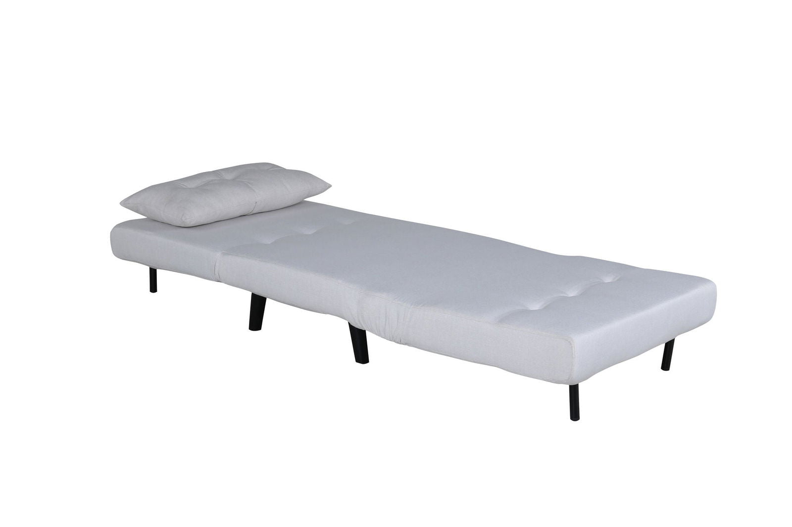 Venture Home Vicky Folding Bed Single - Black / Light Beige Fabric - vivahabitat.com