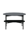 Venture Home Von Staf Round Sofa Table - black / Black Glass Marble - vivahabitat.com