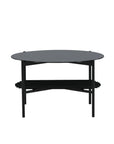 Venture Home Von Staf Round Sofa Table - black / Black Glass Marble - vivahabitat.com