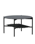 Venture Home Von Staf Round Sofa Table - black / Black Glass Marble - vivahabitat.com