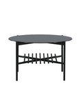 Venture Home Von Staf Round Sofa Table - black / Black Glass Marble - vivahabitat.com