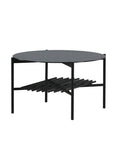 Venture Home Von Staf Round Sofa Table - black / Black Glass Marble - vivahabitat.com