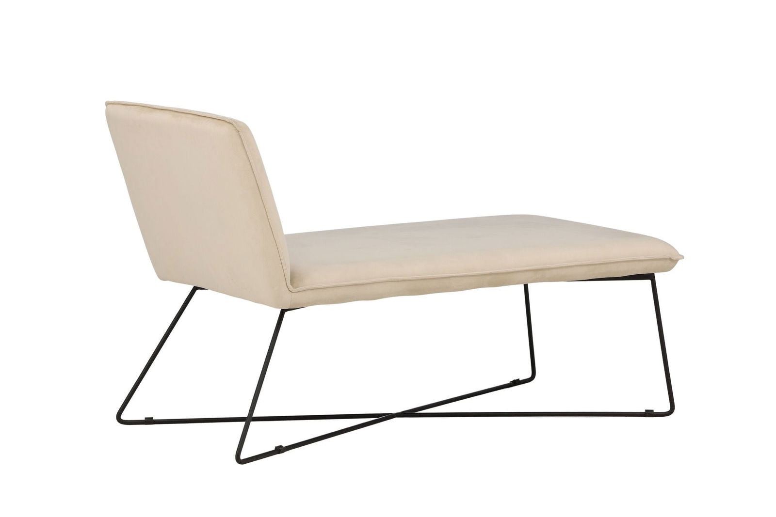 Venture Home X-lounge Daybed - Black / Beige Velvet - vivahabitat.com