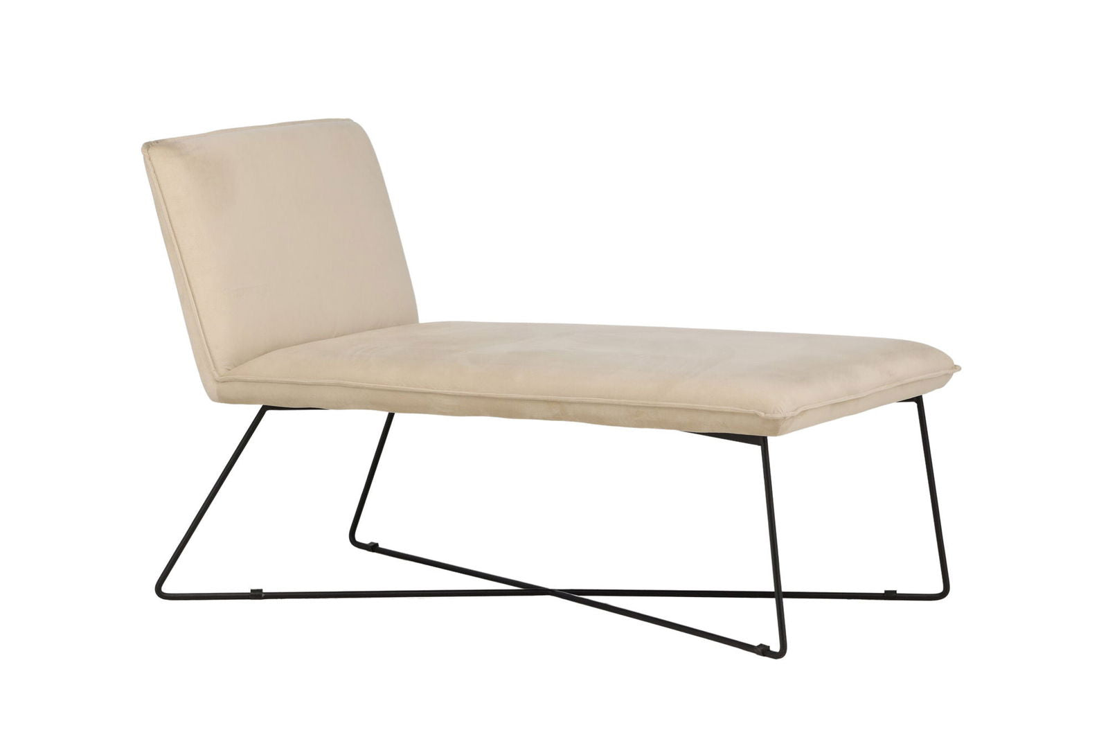 Venture Home X-lounge Daybed - Black / Beige Velvet - vivahabitat.com