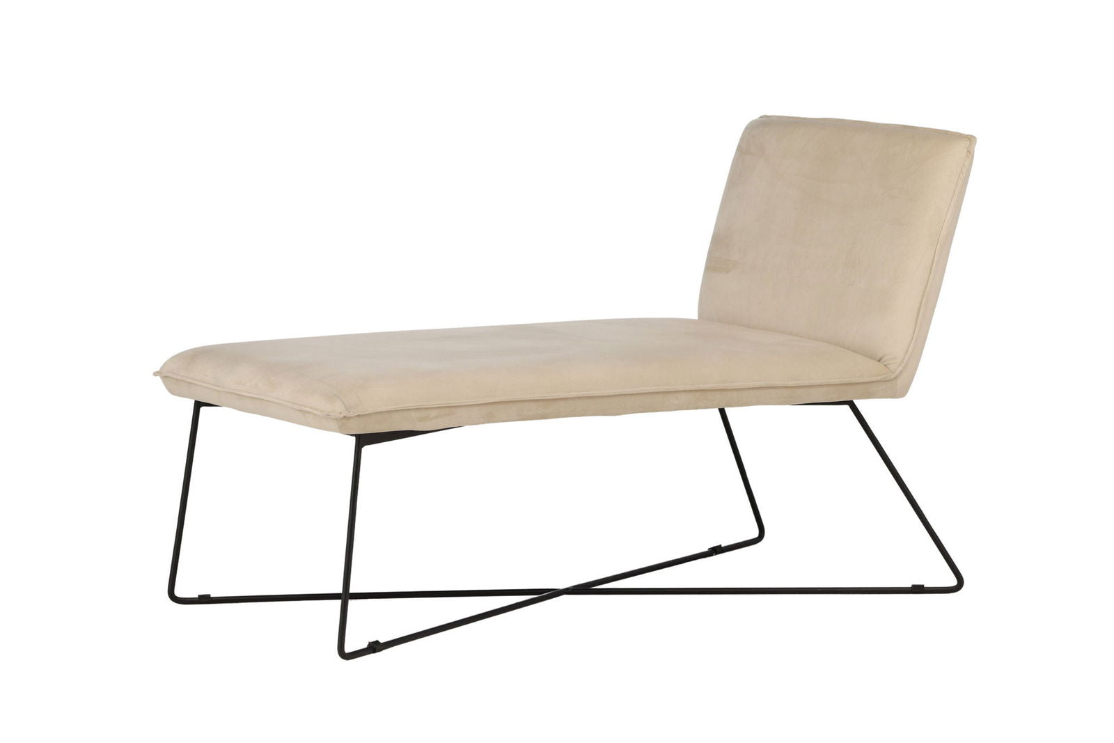 Venture Home X-lounge Daybed - Black / Beige Velvet - vivahabitat.com