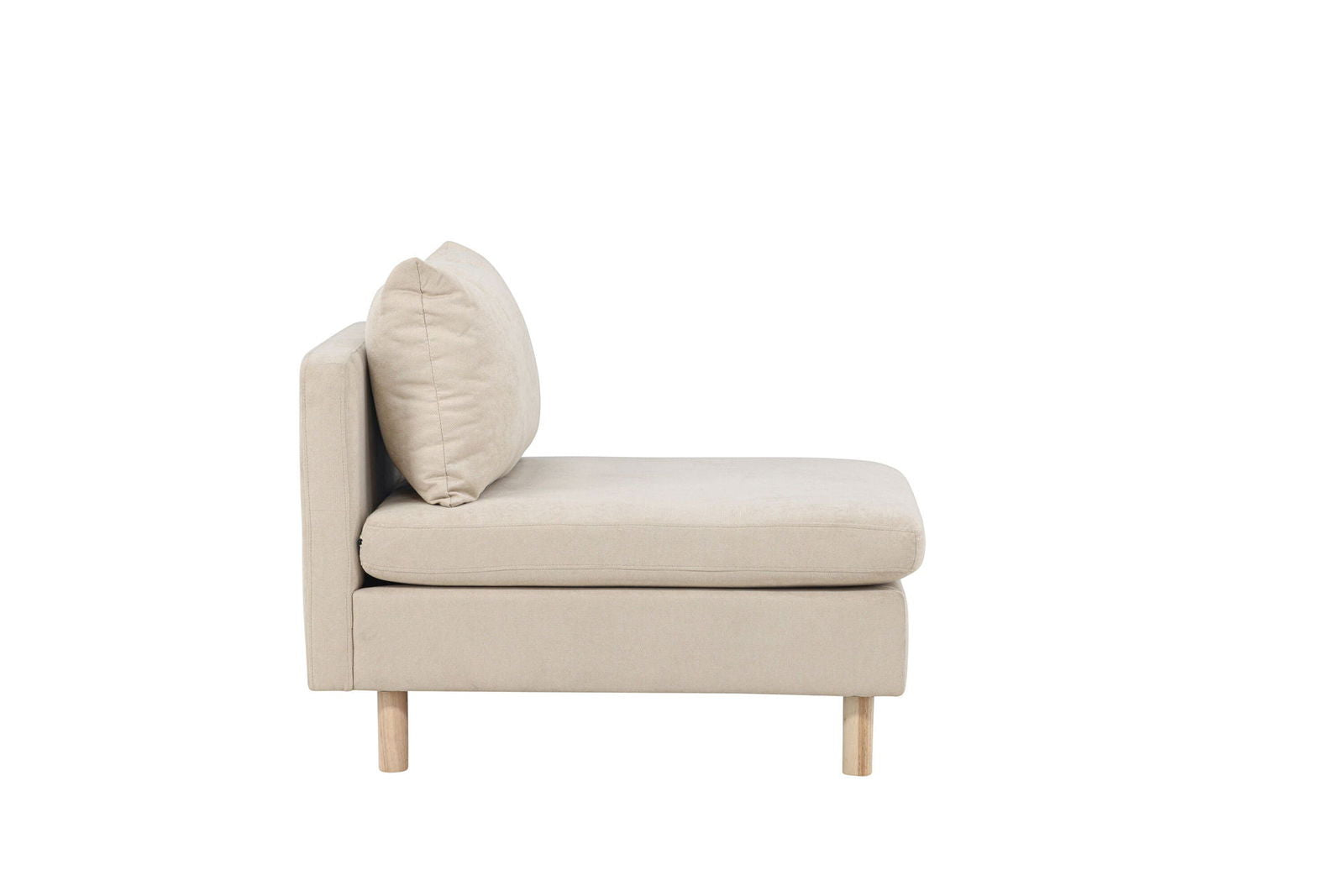 Venture Home Zero Single Sofa - Woodlook / Beige Fabric - vivahabitat.com