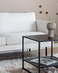 Venture Home Zoom 2-seat sofa - Black / Light Beige Fabric - vivahabitat.com