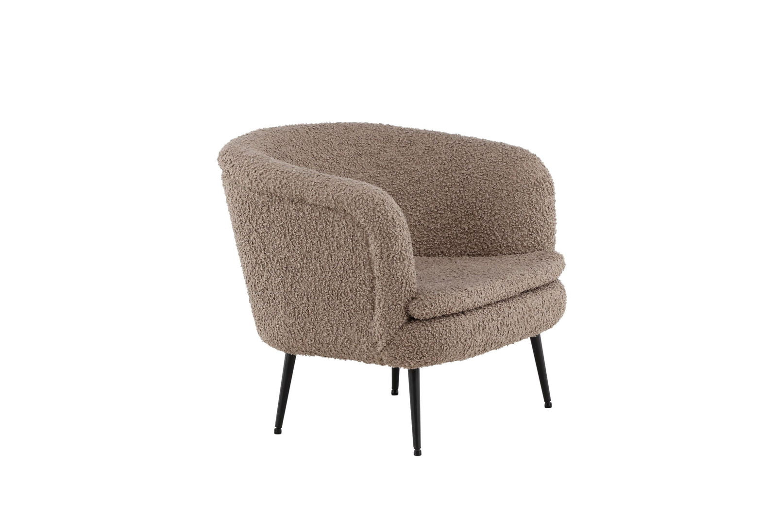 Vind Nordkoster Single Sofa - Matte Black / Dark Beige Teddy - vivahabitat.com