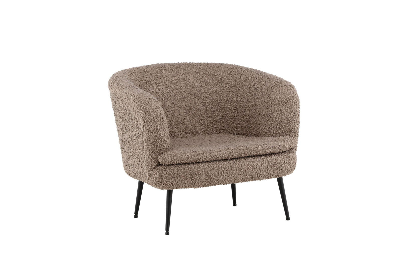 Vind Nordkoster Single Sofa - Matte Black / Dark Beige Teddy - vivahabitat.com