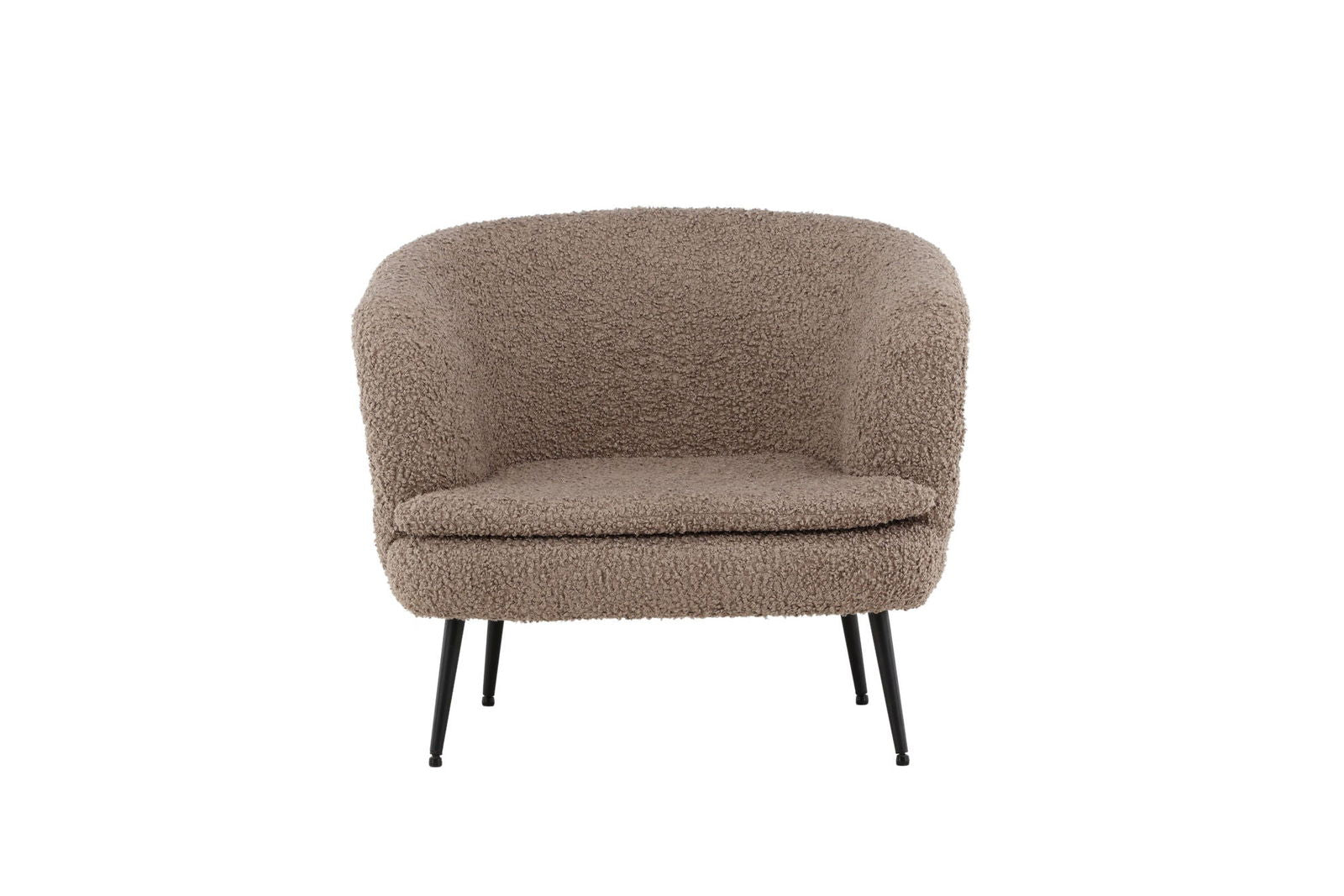 Vind Nordkoster Single Sofa - Matte Black / Dark Beige Teddy - vivahabitat.com