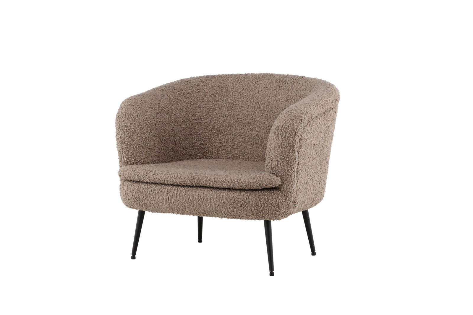 Vind Nordkoster Single Sofa - Matte Black / Dark Beige Teddy - vivahabitat.com
