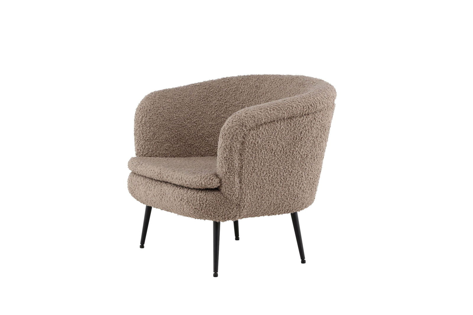 Vind Nordkoster Single Sofa - Matte Black / Dark Beige Teddy - vivahabitat.com