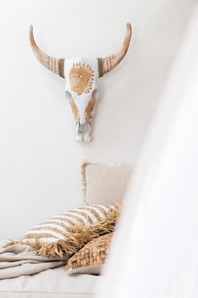 Wall Deco Bull Driftwood Natural Large - vivahabitat.com