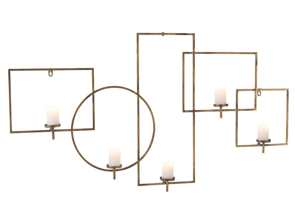 Wall Decoration Candleholder Metal Gold - vivahabitat.com