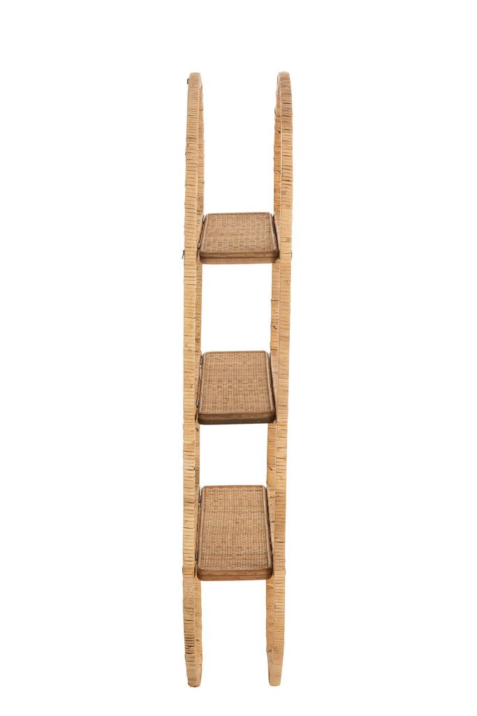 Wall Rack Oval 3Planks Pliable Rattan Natural - vivahabitat.com