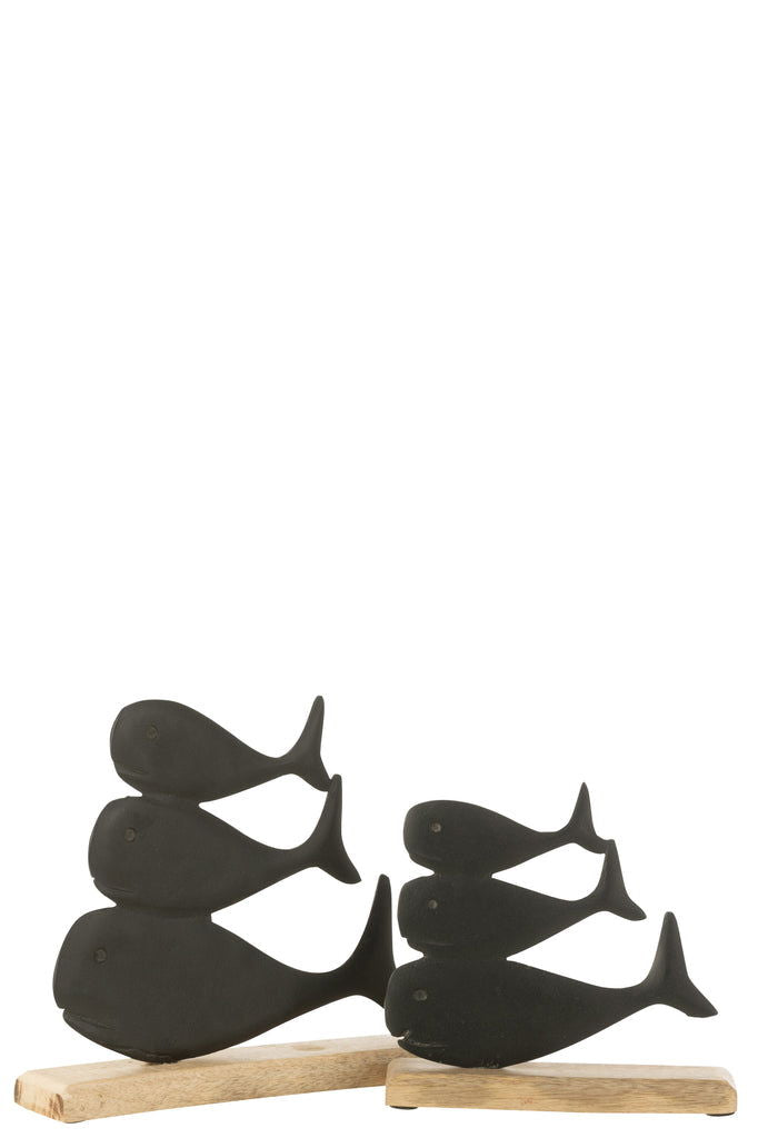 Whales On Base Aluminium Black Large - vivahabitat.com