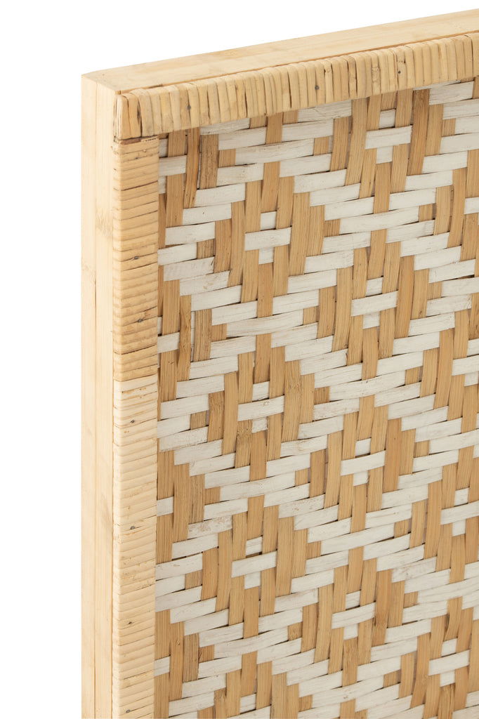 Tray Square Patterns Rattan Natural/White - vivahabitat.com