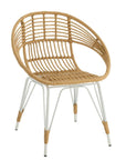 Arm Chair Jeanne Outdoors Met/Rattan Natural/White - vivahabitat.com