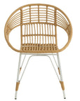 Arm Chair Jeanne Outdoors Met/Rattan Natural/White - vivahabitat.com