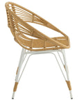 Arm Chair Jeanne Outdoors Met/Rattan Natural/White - vivahabitat.com