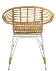 Arm Chair Jeanne Outdoors Met/Rattan Natural/White - vivahabitat.com