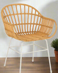 Arm Chair Keni Rattan/Metal Natural/White - vivahabitat.com