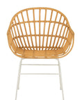 Arm Chair Keni Rattan/Metal Natural/White - vivahabitat.com