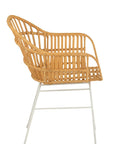 Arm Chair Keni Rattan/Metal Natural/White - vivahabitat.com