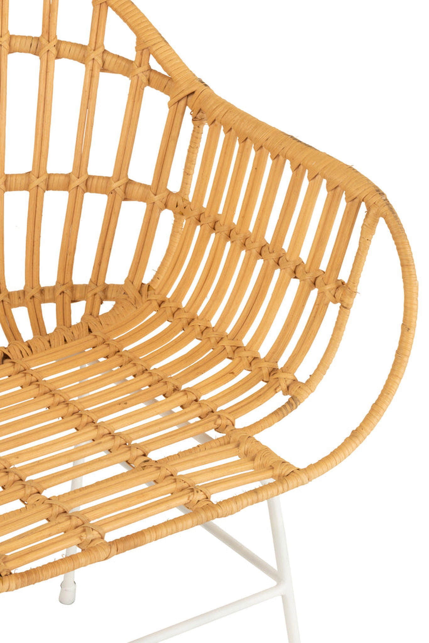 Arm Chair Keni Rattan/Metal Natural/White - vivahabitat.com