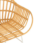 Arm Chair Keni Rattan/Metal Natural/White - vivahabitat.com