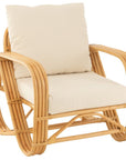 Arm Chair+Cushion Rattan/Textile Natural/White - vivahabitat.com