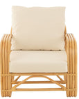 Arm Chair+Cushion Rattan/Textile Natural/White - vivahabitat.com