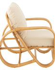 Arm Chair+Cushion Rattan/Textile Natural/White - vivahabitat.com