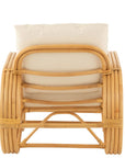 Arm Chair+Cushion Rattan/Textile Natural/White - vivahabitat.com