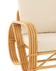 Arm Chair+Cushion Rattan/Textile Natural/White - vivahabitat.com