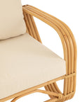 Arm Chair+Cushion Rattan/Textile Natural/White - vivahabitat.com