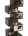 Shelf Cow Mango Wood/Fur Black/White - vivahabitat.com