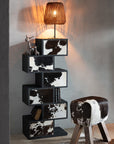 Shelf Cow Mango Wood/Fur Black/White - vivahabitat.com