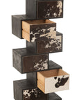 Shelf Cow Mango Wood/Fur Black/White - vivahabitat.com