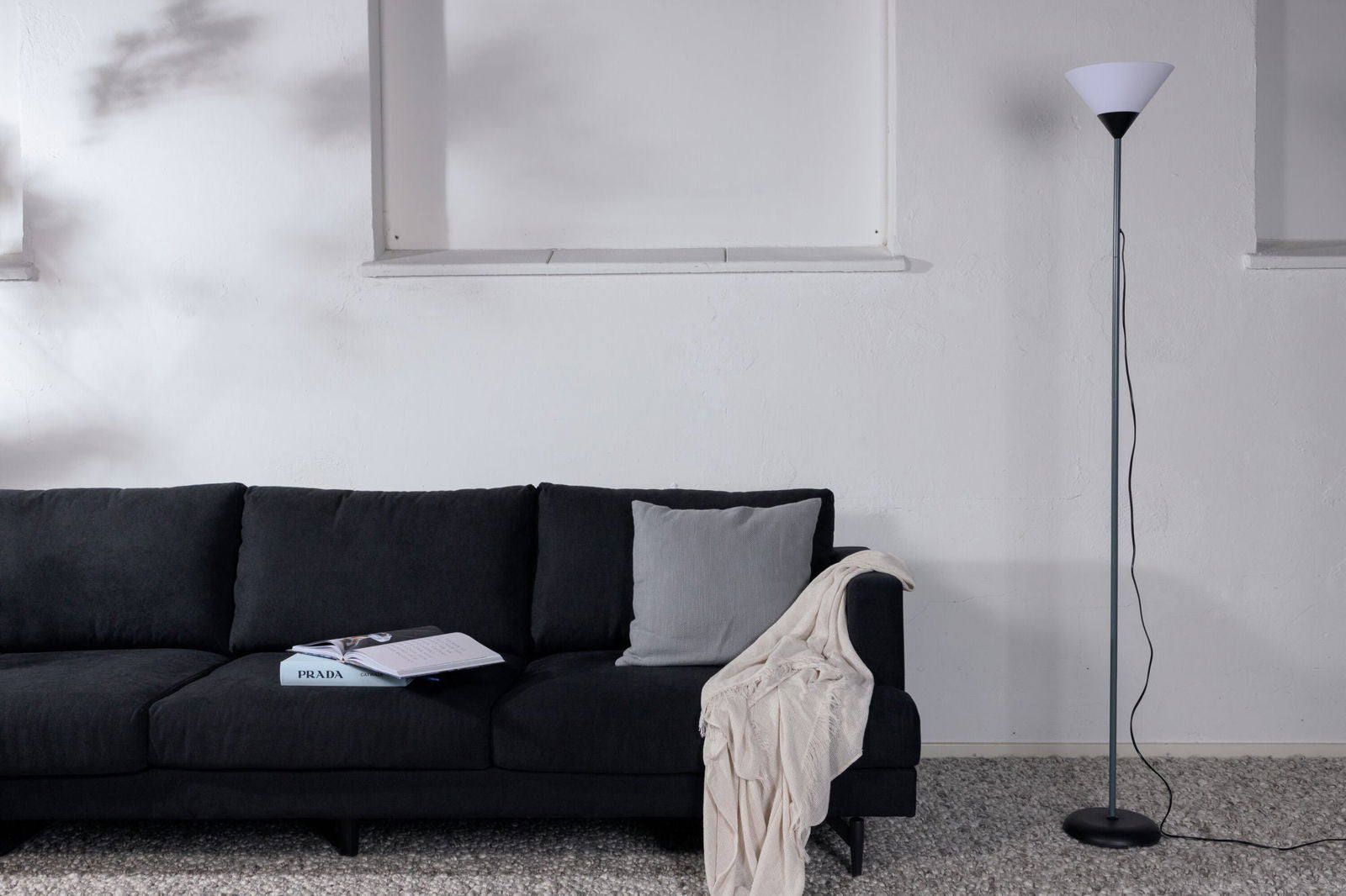 Venture Home Batang -Floor Lamp - Dark Grey/White - vivahabitat.com