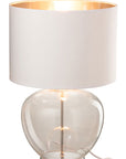 Lamp Transparent Glass/Textile Silver/White - vivahabitat.com