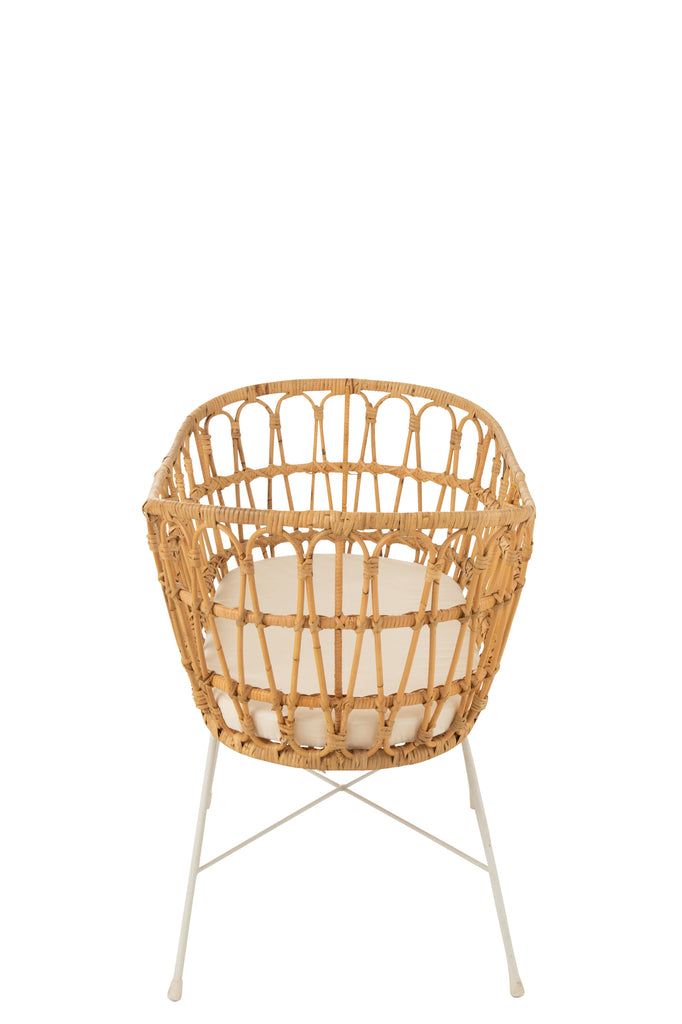 Cradle+Mattress Rattan/Metal Natural/White - vivahabitat.com